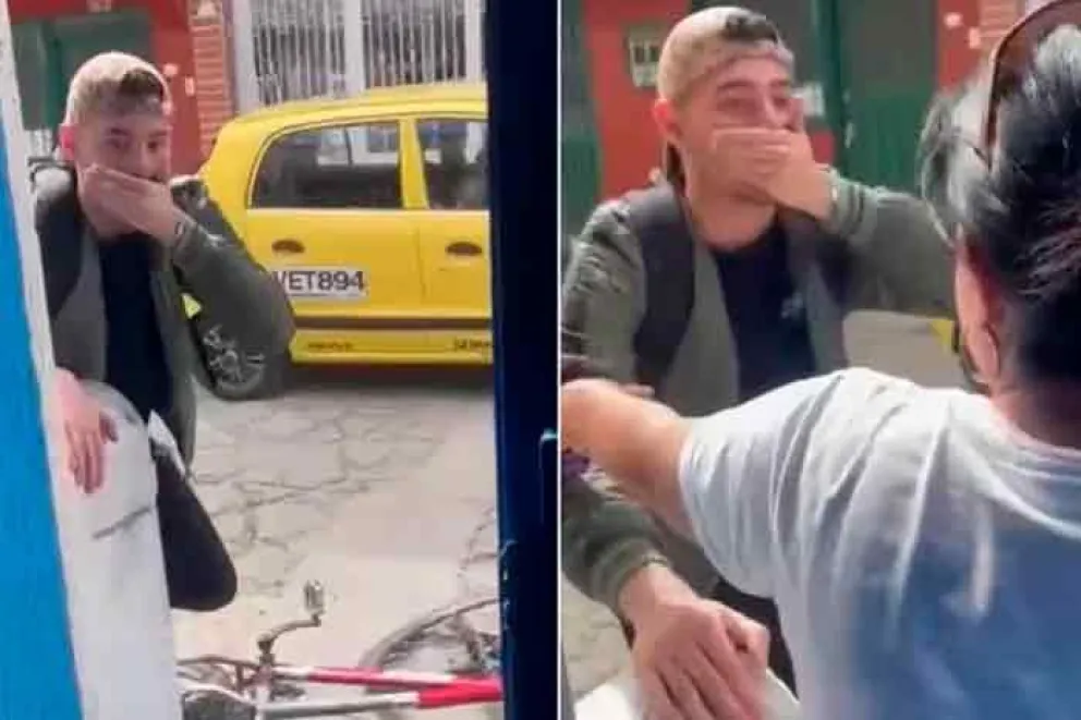 Se reencontró con su mamá y su hermana después de cuatro años sin verse y su reacción fue conmovedora