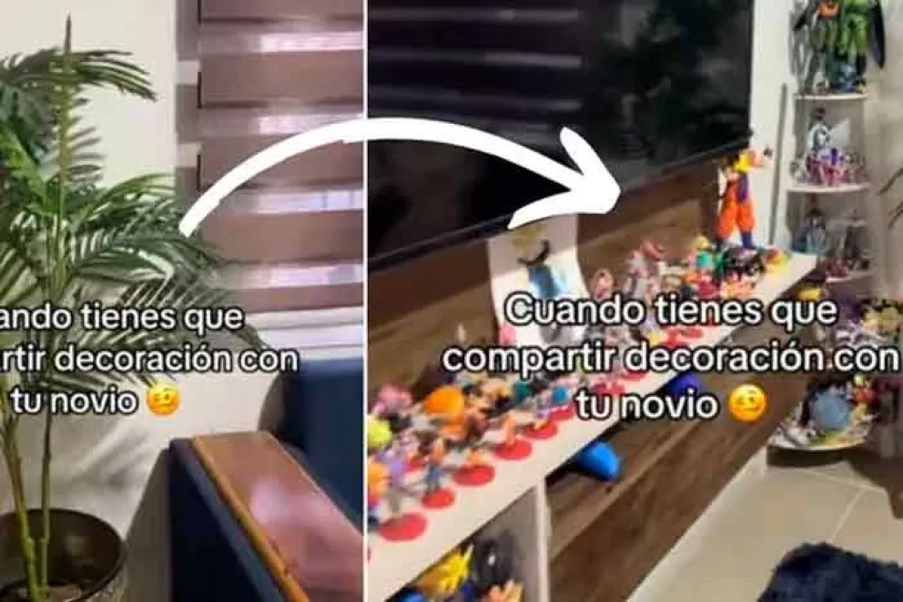 Decoración con estilo otaku: se mudó con su novia y llenó la casa de muñecos de Dragon Ball Z