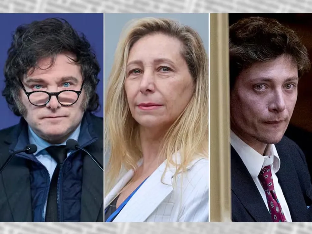 Javier y Karina Milei; Santiago Caputo
