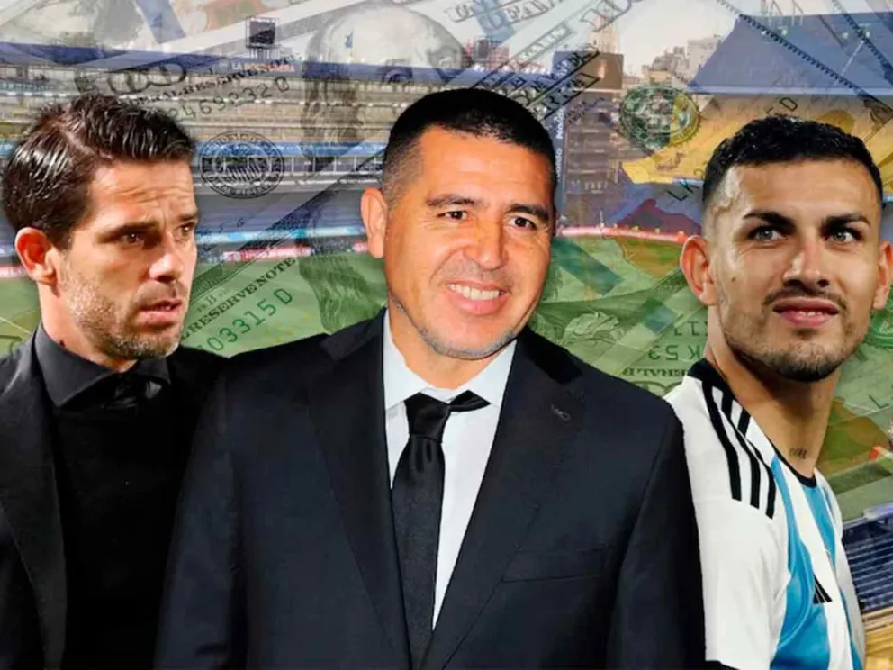 Fernando Gago, Juan Román Riquelme y Leandro Paredes