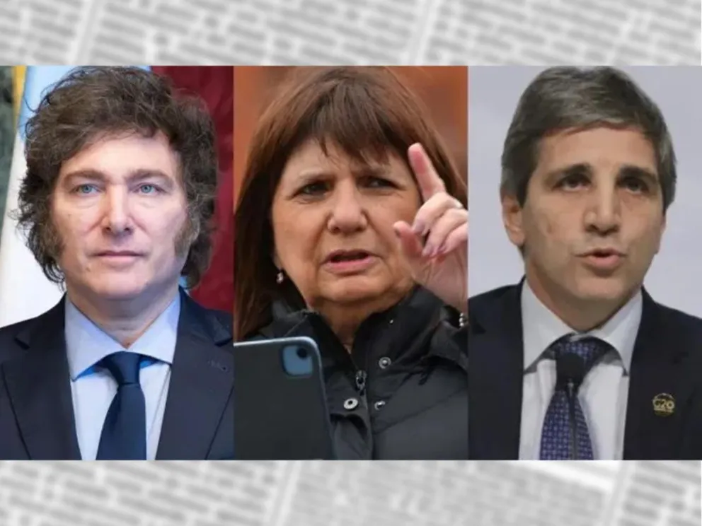 Javier Milei/Patricia Bullrich/Luis Caputo