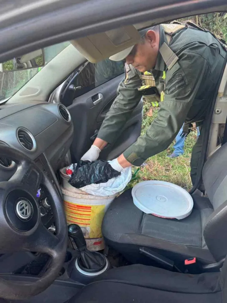   Hallazgo de la droga incautada