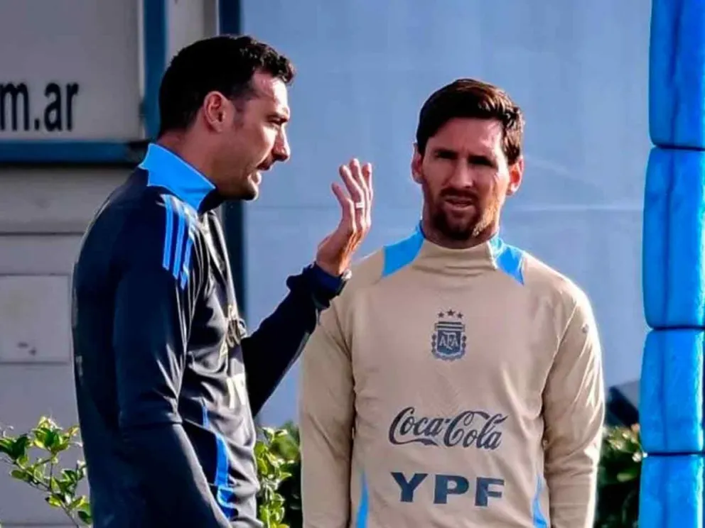 Lionel Scaloni y Lionel Messi