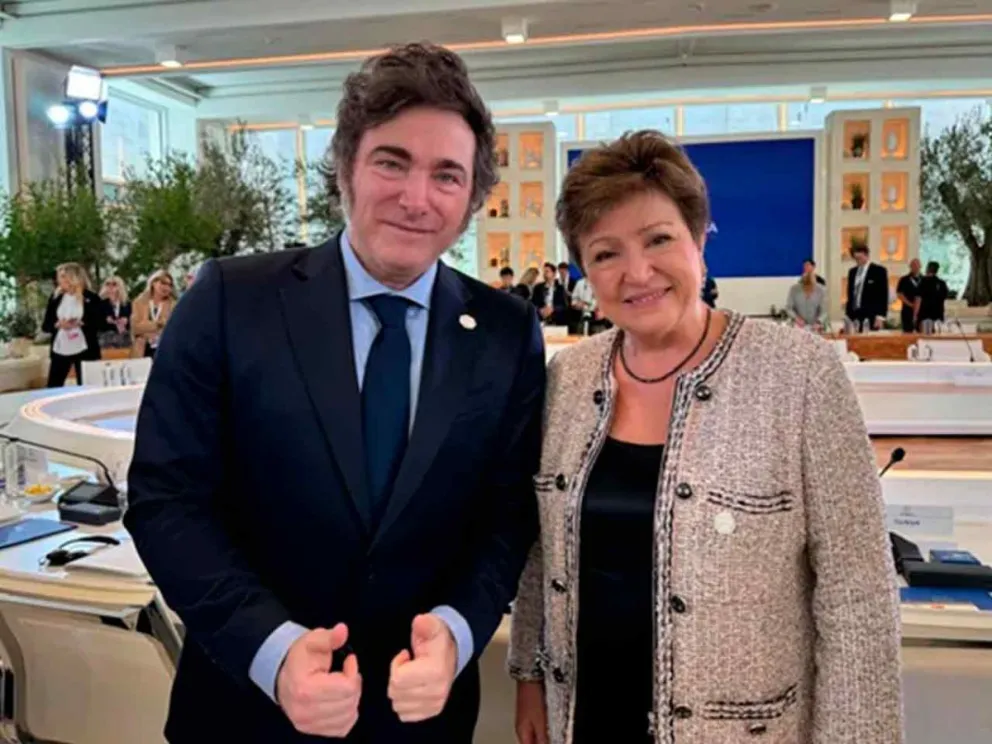 Javier Milei y Kristalina Georgieva