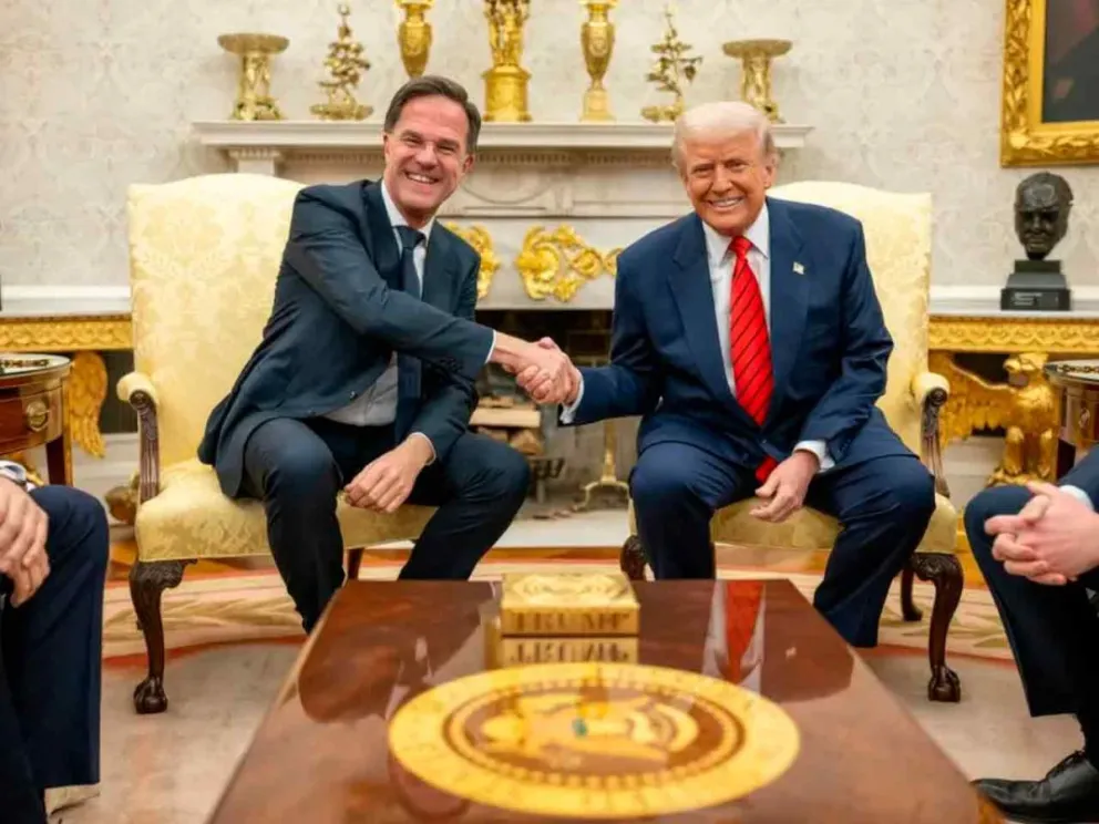 Mark Rutte y Donald Trump