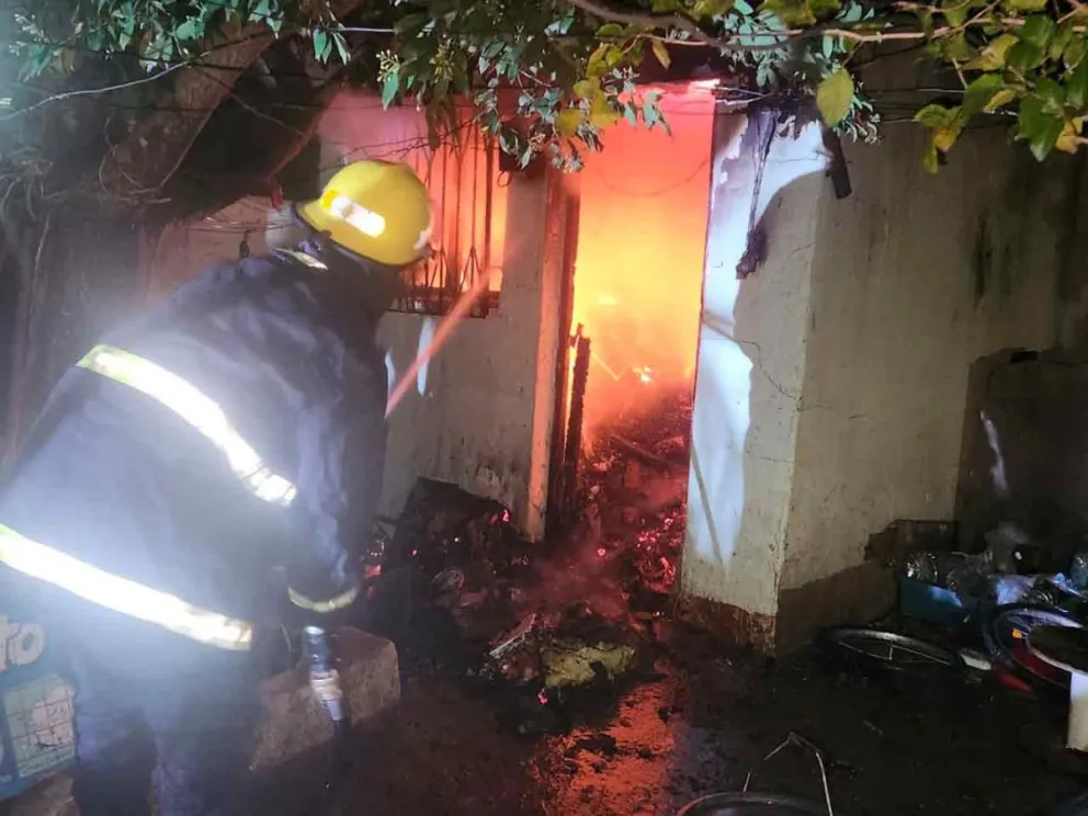 Intervención del equipo de Bomberos 