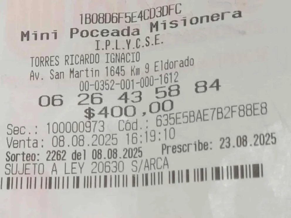 Sorteo 2262 del 8 de agosto