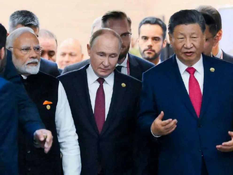 Narendra Modi, Vladímir Putin y Xi Jinping