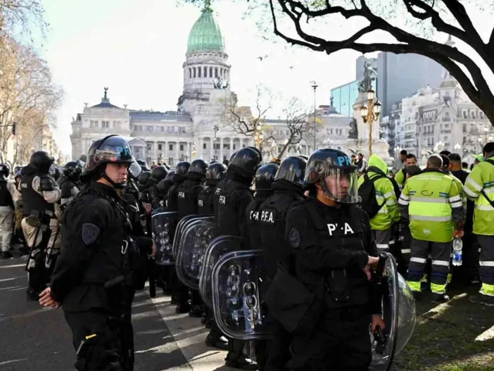 Se ubicaron en la plaza del Congreso