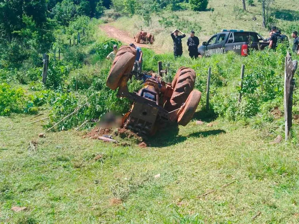 La víctima quedó atrapada bajo la máquina