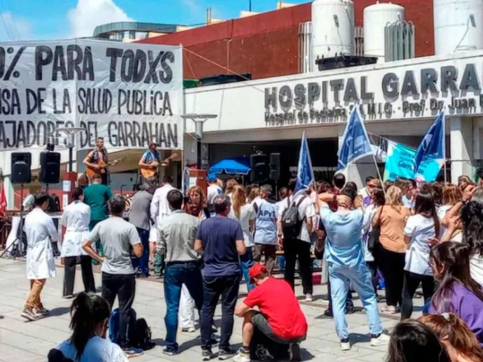 Protesta en defensa del Garrahan