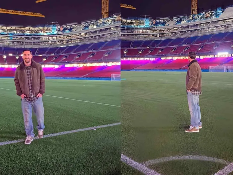 Lionel Messi en el remodelado estado blaugrana