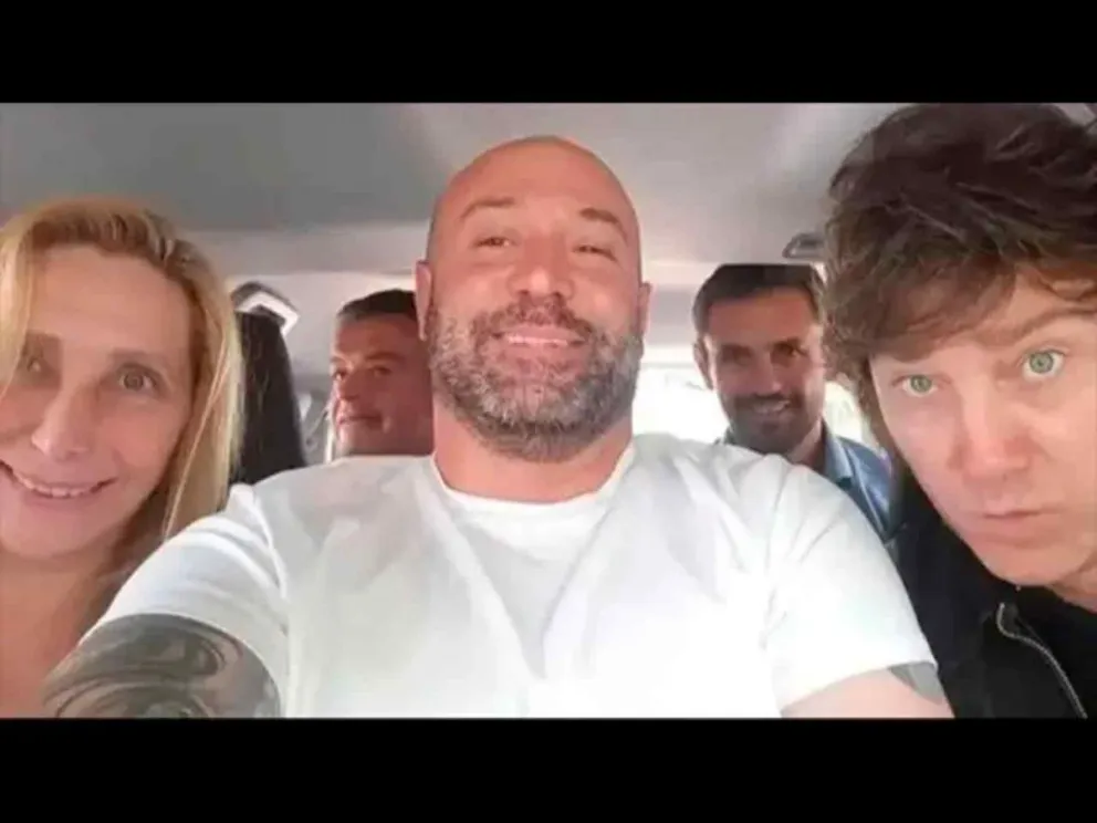 Diego Spagnuolo con Javier y Karina Milei