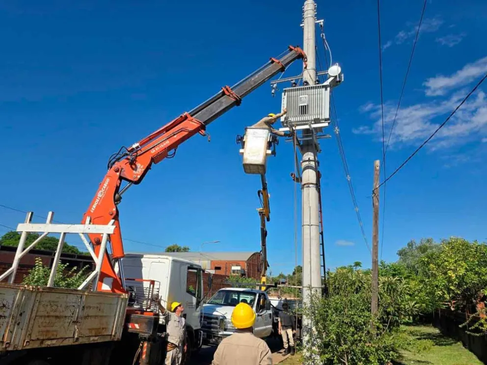 Instalaron doce columnas de hormigón 