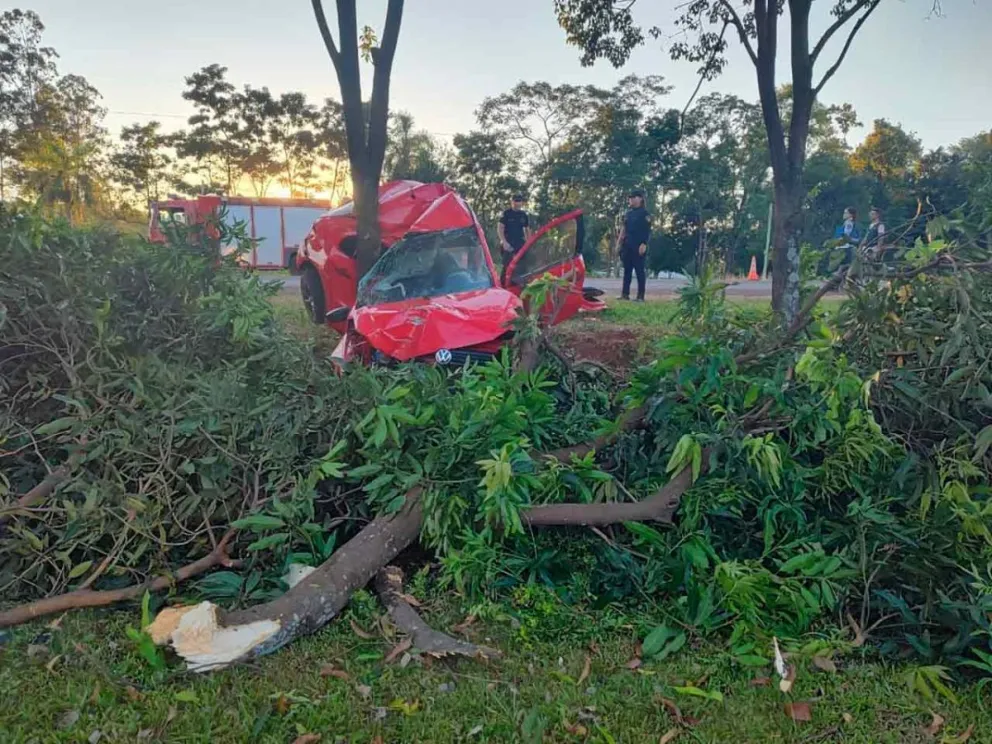 El automóvil en el que viajaba impactó contra un árbol
