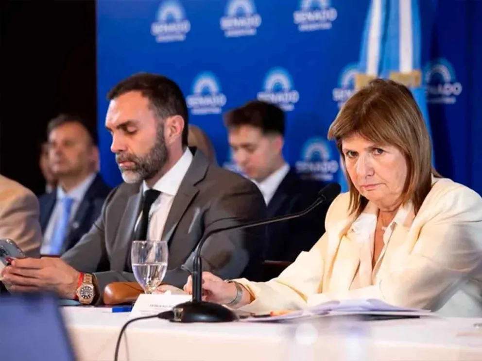 Patricia Bullrich en la conferencia de prensa