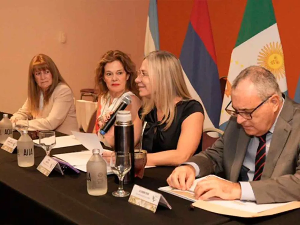 La Ministra Leiva exponiendo durante el encuentro