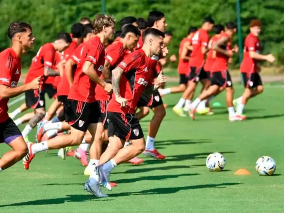 Fabricio  Bustos, durante el entrenamiento 