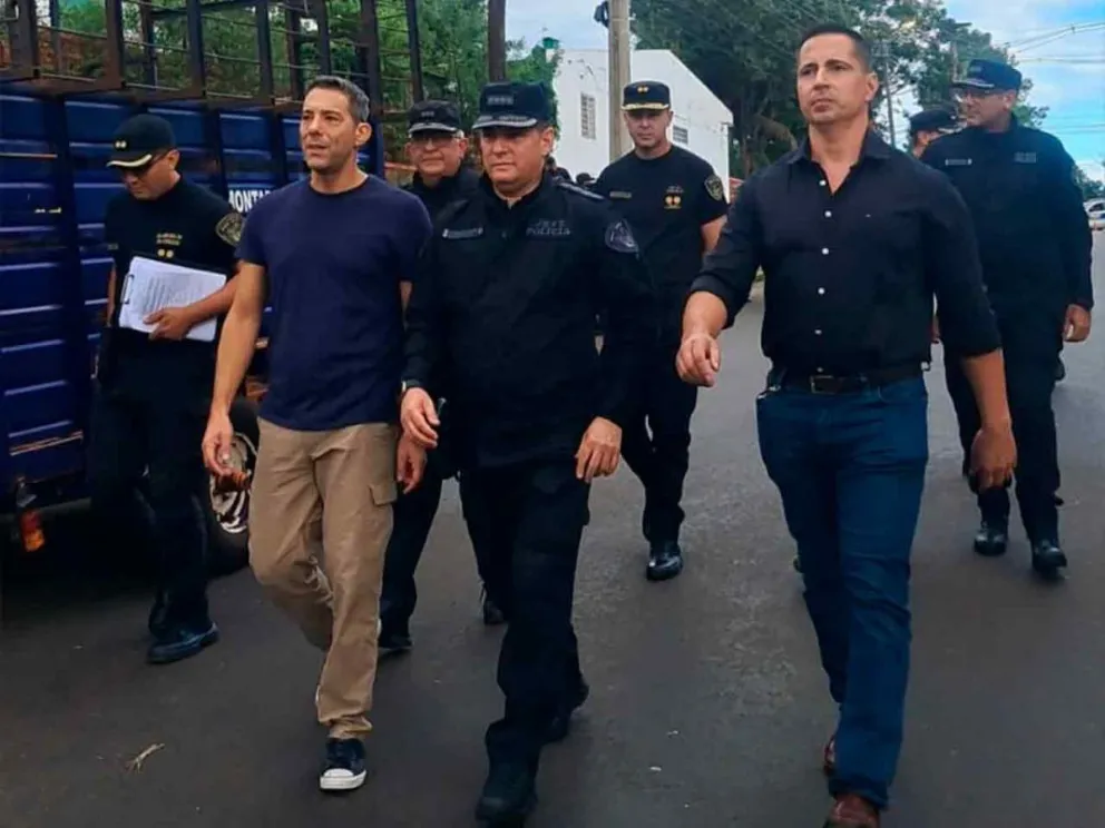 Marcelo Pérez,  el Crio Gral Sandro Martínez y Víctor Maj