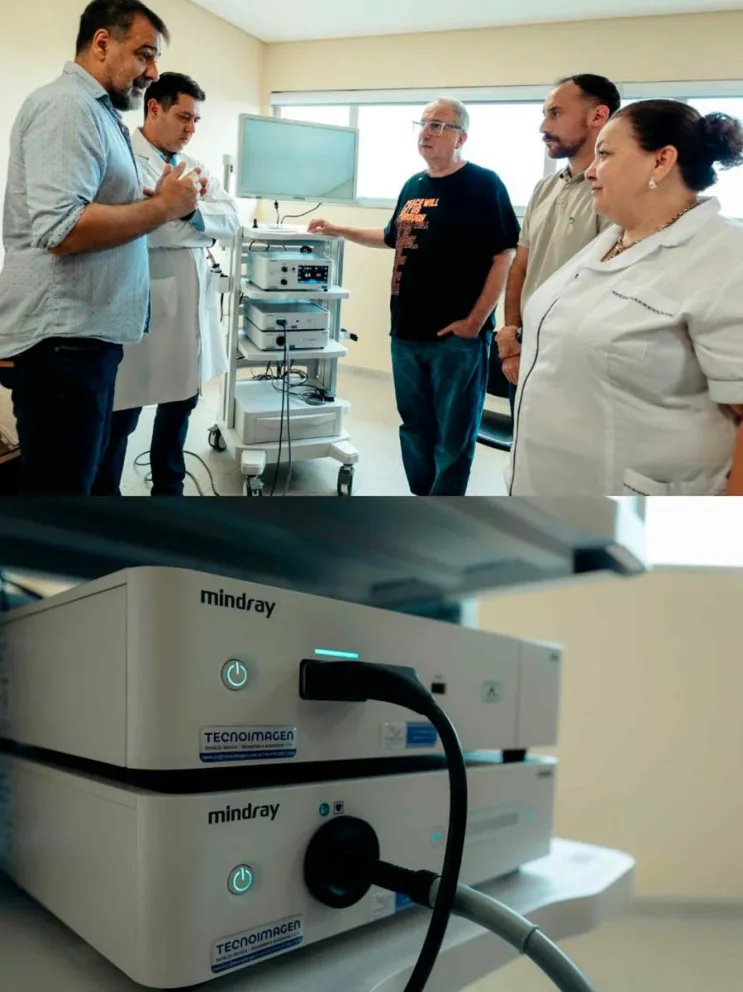 El Gobernador junto a funcionarios y profesionales médicos