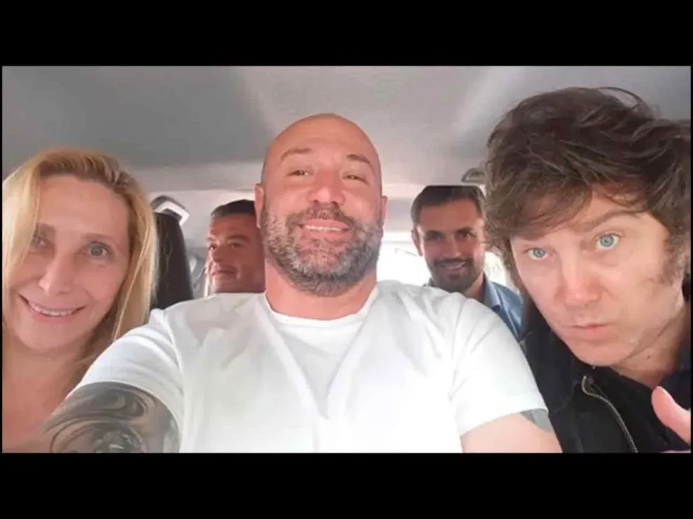 Karina Milei, Diego Spagnuolo y Javier Milei