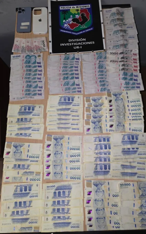 Dinero recuperado en la requisa