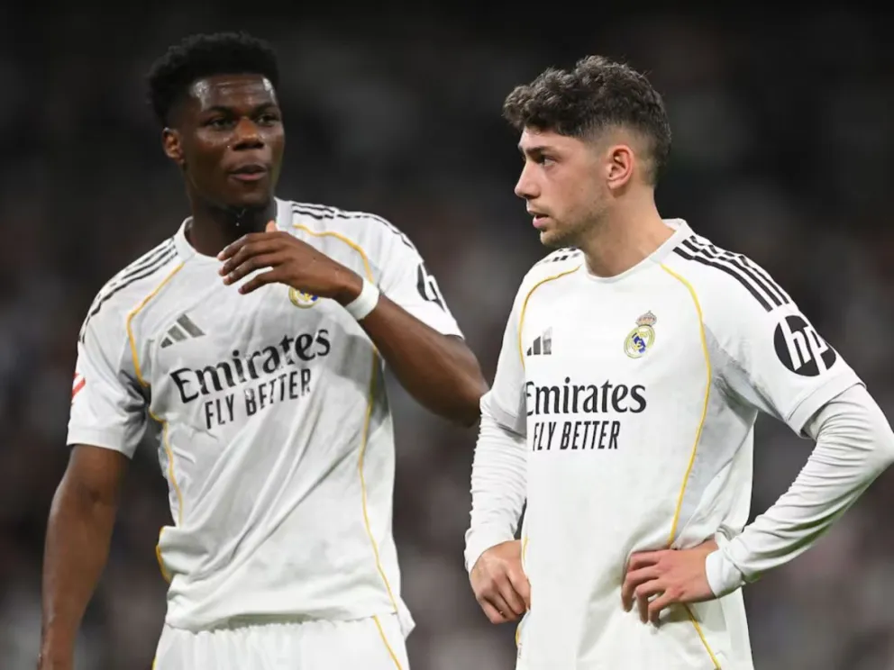 Aurelien Tchouameni y Federico Valverde, en una imagen del 10 de abril, durante el encuentro entre Real Madrid y Girona