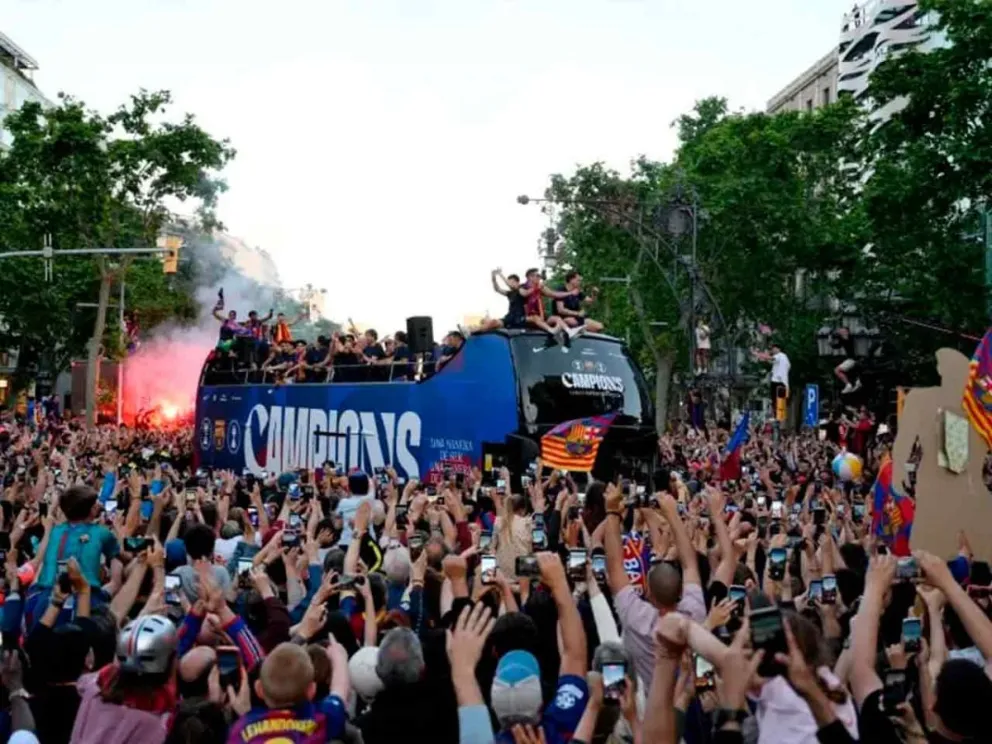 Los Culés a puro festejo