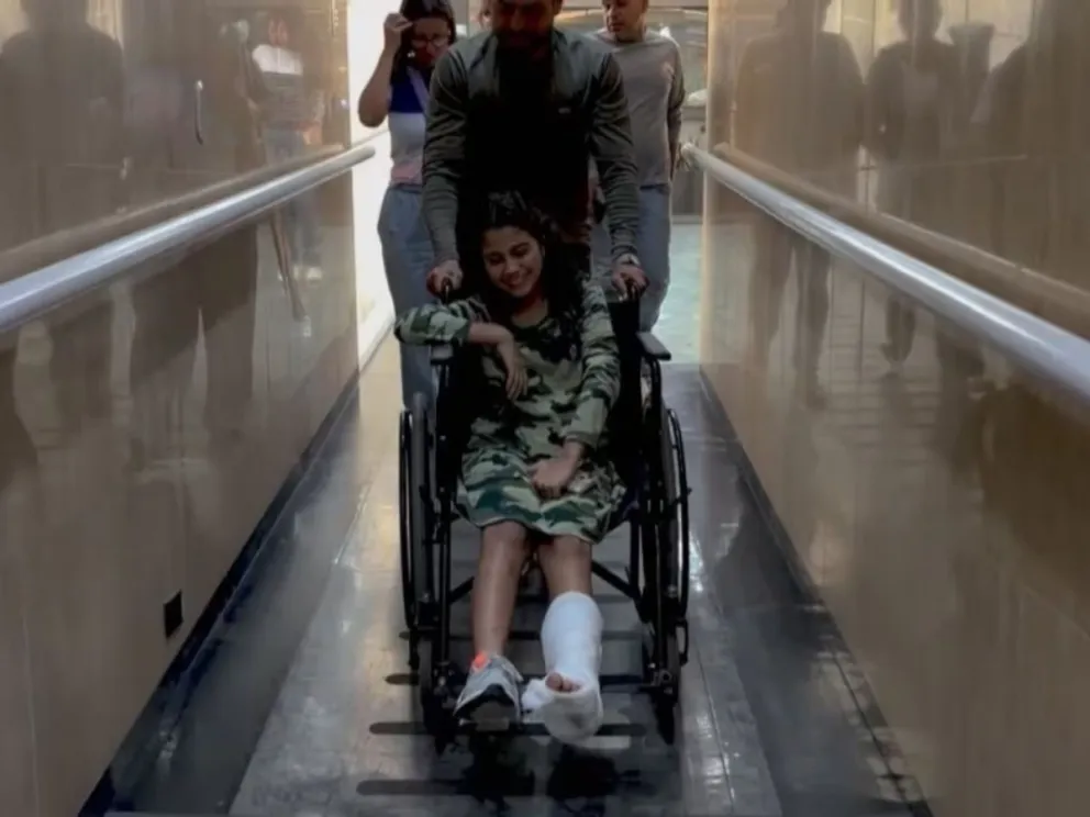 Fabiana en el hospital luego de ser rescatada.
