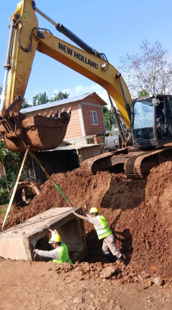 Colocaron nuevos tubos de desagüe y dovelas