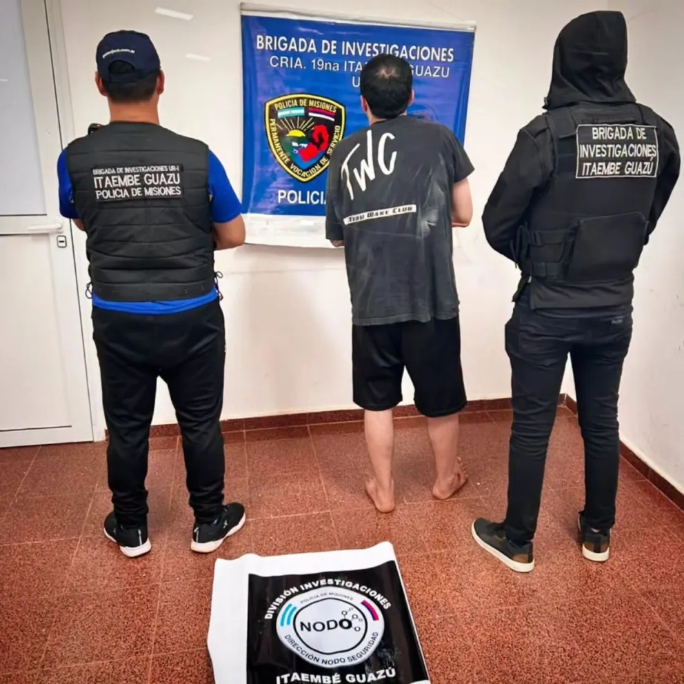 Uno de los detenidos, en Itaembé Guazú