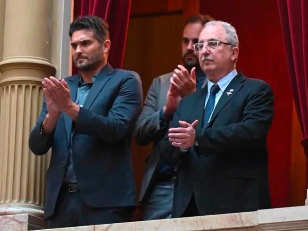 Hugo Passalacqua junto al ministro Facundo Sartori