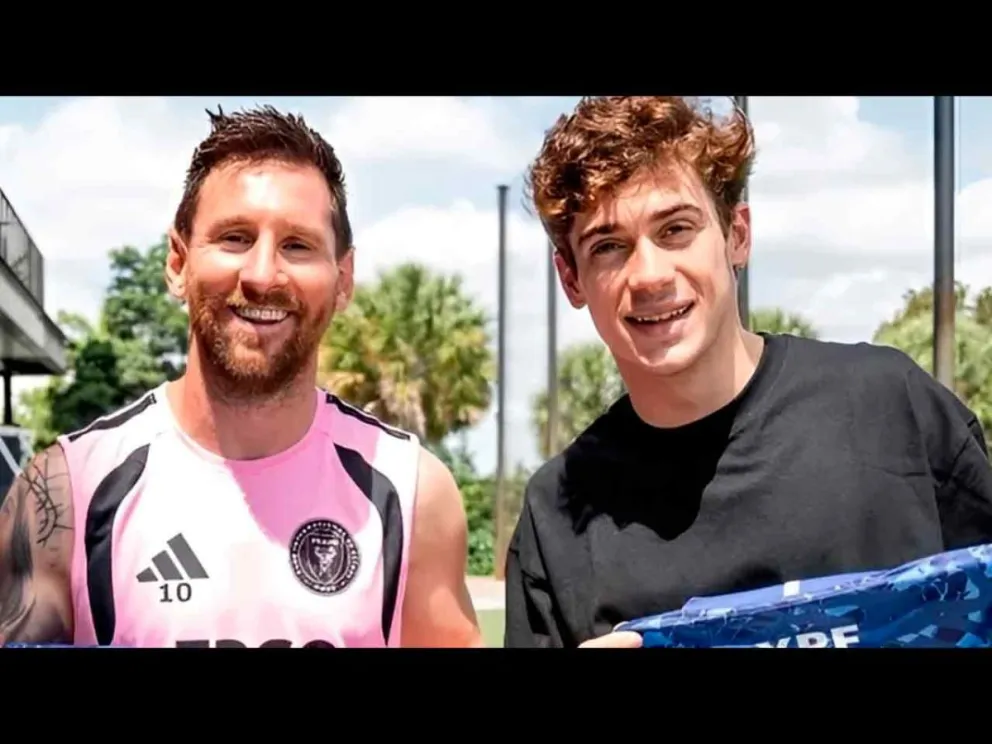 Lionel Messi  junto a Franco Colapinto