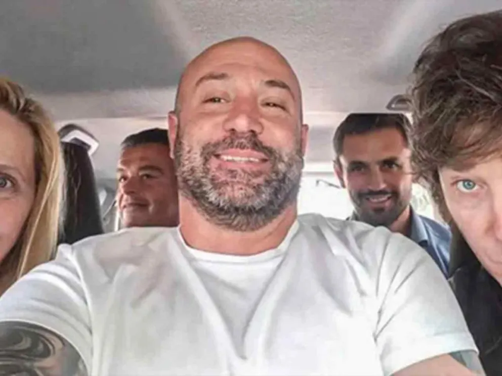 Karina Milei, Diego Spagnuolo y Javier Milei