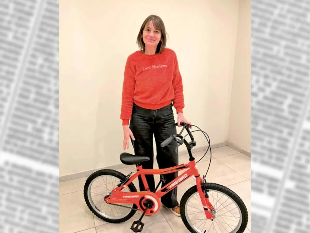 Marlene Kolacheski con la bicicleta