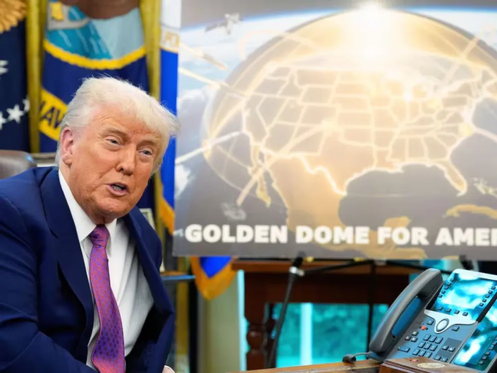 El presidente Donald Trump, durante la presentación del Golden Dome, el 20 de mayo del 2025