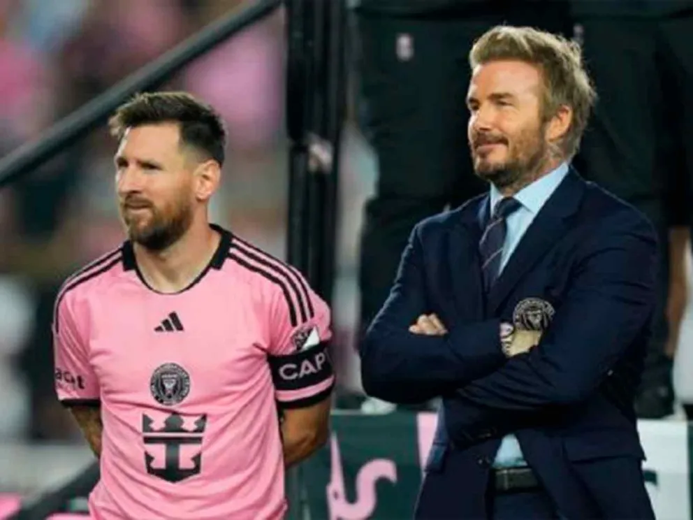 Lionel Messi junto a David Beckham
