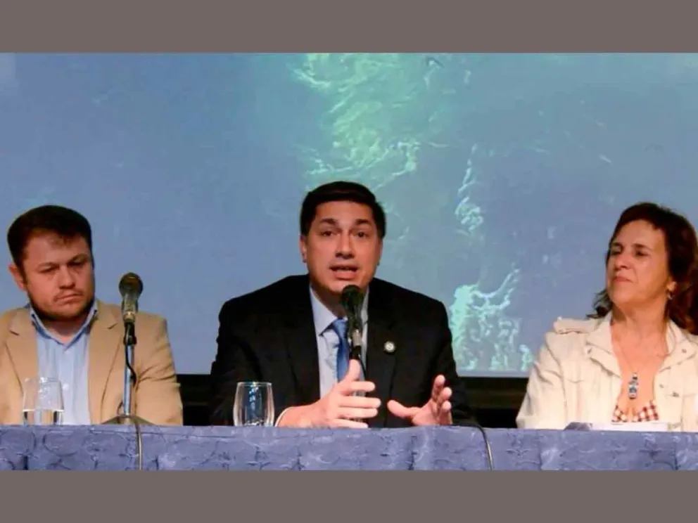 Martín Recamán durante su exposición  