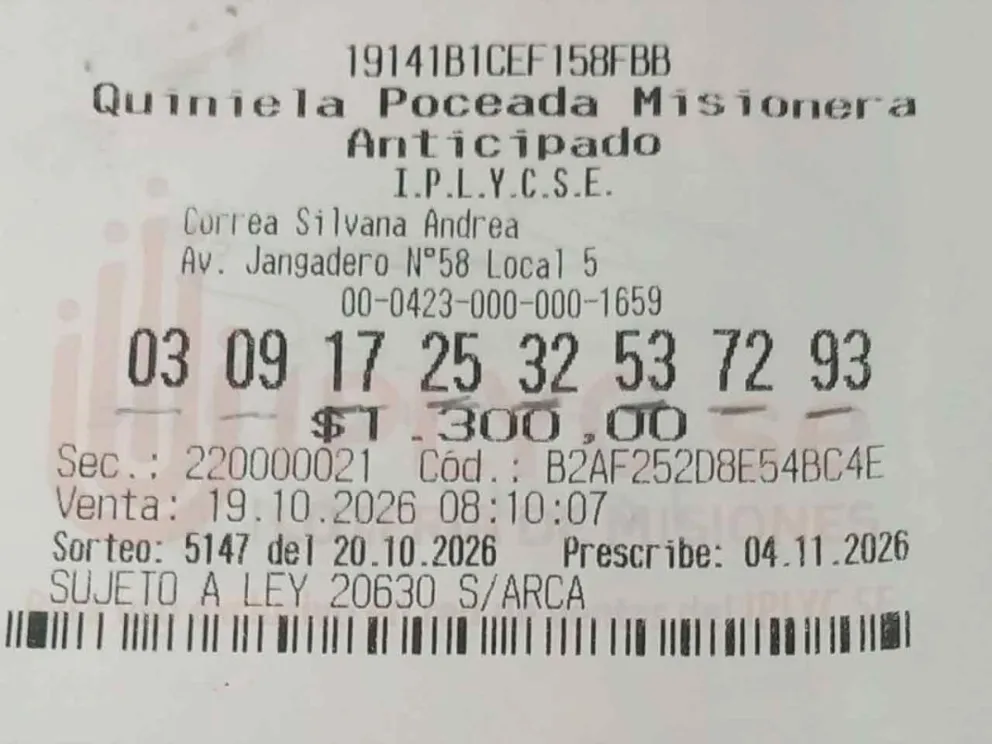 Jugada de la suerte: “un apostador millonario”