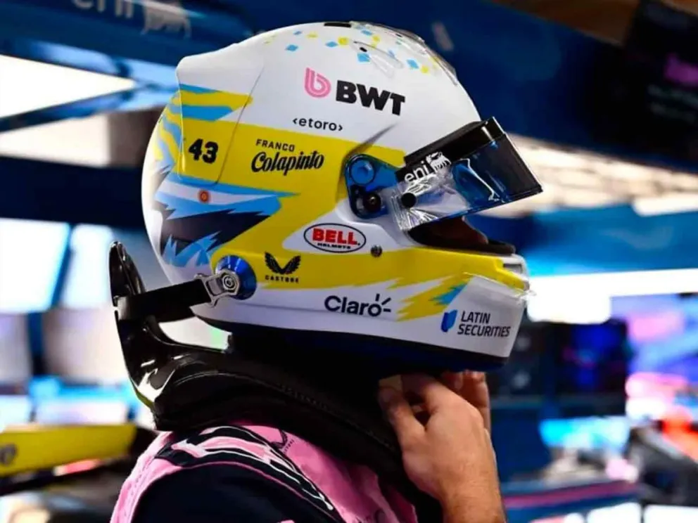 Nuevo diseño del casco del piloto argentino